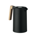Kanne aus recyceltem Edelstahl mit Holzgriff, 1 L farbe schwarz