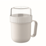 Frühstücksbecher To-Go mit 2 Fächern 450 ml farbe weiß