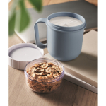 Frühstücksbecher To-Go mit 2 Fächern 450 ml farbe mattschwarz Stimmungsbild zweite Ansicht