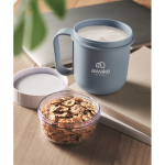 Frühstücksbecher To-Go mit 2 Fächern 450 ml farbe mattschwarz Stimmungsbild 2 zweite Ansicht