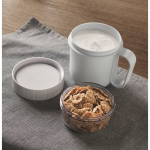 Frühstücksbecher To-Go mit 2 Fächern 450 ml farbe hellblau Stimmungsbild