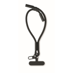 RPET-Armband fürs Handy mit Ladekabel farbe schwarz