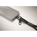 RPET-Armband fürs Handy mit Ladekabel farbe schwarz sechstes Detailbild