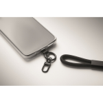 RPET-Armband fürs Handy mit Ladekabel farbe schwarz siebtes Detailbild