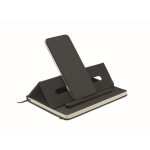 A5-Hardcover-Notizbuch mit Handyhalter farbe schwarz zweite Ansicht
