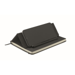 A5-Hardcover-Notizbuch mit Handyhalter farbe schwarz dritte Ansicht