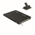 A5-Hardcover-Notizbuch mit Handyhalter farbe schwarz vierte Ansicht