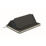 A5-Hardcover-Notizbuch mit Handyhalter farbe marineblau dritte Ansicht