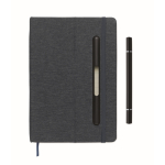 A5-Hardcover-Notizbuch mit Handyhalter farbe marineblau sechste Ansicht