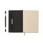 A5-Hardcover-Notizbuch mit Handyhalter farbe marineblau achte Ansicht