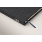 A5-Hardcover-Notizbuch mit Handyhalter farbe marineblau Detailbild