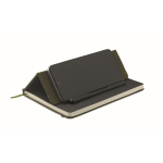 A5-Hardcover-Notizbuch mit Handyhalter farbe dunkelgrün dritte Ansicht