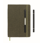A5-Hardcover-Notizbuch mit Handyhalter farbe dunkelgrün sechste Ansicht