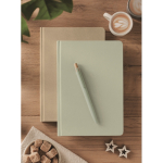 Notizbuch aus Zuckerrohr mit Hardcover, A5, liniertes Papier farbe mintgrün Stimmungsbild Hauptansicht zweite Ansicht