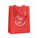 Kleine RPET-Tasche bunt mit Bodenfalte 80 g/m² farbe rot Hauptansicht