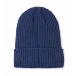 Unisex-Strickmütze mit Patch, versch. Farben farbe blau zweite Ansicht