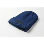 Unisex-Strickmütze mit Patch, versch. Farben farbe blau drittes Detailbild