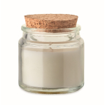 Vanillekerze Pflanzenwachs mit Korkdeckel farbe beige
