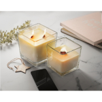 XL-Vanillekerze mit 2 Holzdochten farbe transparent Stimmungsbild