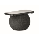 Runder Lautsprecher mit Bambusdetail oben farbe schwarz