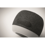 Mini-Lautsprecher aus RPET mit Bambusdetail farbe schwarz fünftes Detailbild