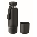 Isolierflasche mit Griff und Becher, 500 ml farbe schwarz