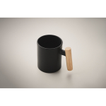 Tasse Keramik mit Holzhenkel gerade 320 ml farbe schwarz drittes Detailbild