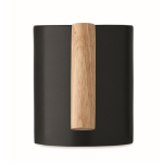 Tasse Keramik mit Holzhenkel gerade 320 ml farbe schwarz sechste Ansicht