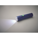 Taschenlampe aus recyceltem Alu mit 3 Lichtstufen und Zoomfunktion farbe blau sechstes Detailbild