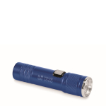 Taschenlampe aus recyceltem Alu mit 3 Lichtstufen und Zoomfunktion farbe blau Ansicht mit Druckbereich