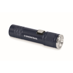 Taschenlampe aus recyceltem Alu mit 3 Lichtstufen und Zoomfunktion farbe marineblau Hauptansicht