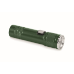 Taschenlampe aus recyceltem Alu mit 3 Lichtstufen und Zoomfunktion farbe dunkelgrün