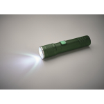 Taschenlampe aus recyceltem Alu mit 3 Lichtstufen und Zoomfunktion farbe dunkelgrün siebtes Detailbild