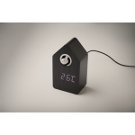 Vogelhaus-Wecker mit LED-Display farbe schwarz Detailbild 2