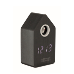 Vogelhaus-Wecker mit LED-Display farbe schwarz Ansicht mit Druckbereich