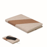 A5-Notizbuch mit Kork/Baumwolle + Wireless Charger farbe beige sechste Ansicht