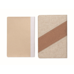 A5-Notizbuch mit Kork/Baumwolle + Wireless Charger farbe beige achte Ansicht