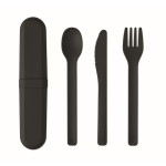 Set mit 3 nachhaltigen Bestecken im Etui farbe schwarz