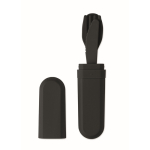 Set mit 3 nachhaltigen Bestecken im Etui farbe schwarz zweite Ansicht