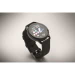 Wasserdichte Smartwatch mit Silikonarmband farbe schwarz viertes Detailbild