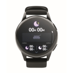 Wasserdichte Smartwatch mit Silikonarmband farbe schwarz achte Ansicht