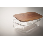 Glas-Brotdose mit Holzdeckel und elastischem Verschlussband farbe transparent drittes Detailbild