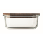 Glas-Brotdose mit Holzdeckel und elastischem Verschlussband farbe transparent siebte Ansicht