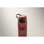RPET-Flasche mit Klappdeckel und Strohhalm 500 ml farbe bordeaux viertes Detailbild