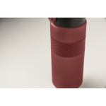 RPET-Flasche mit Klappdeckel und Strohhalm 500 ml farbe bordeaux sechstes Detailbild