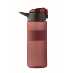 RPET-Flasche mit Klappdeckel und Strohhalm 500 ml farbe bordeaux