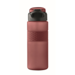 RPET-Flasche mit Klappdeckel und Strohhalm 500 ml farbe bordeaux