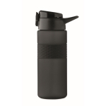 RPET-Flasche mit Klappdeckel und Strohhalm 500 ml farbe schwarz achte Ansicht