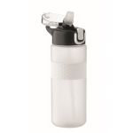 RPET-Flasche mit Klappdeckel und Strohhalm 500 ml farbe weiß-transparent zweite Ansicht