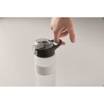 RPET-Flasche mit Klappdeckel und Strohhalm 500 ml farbe weiß-transparent siebtes Detailbild